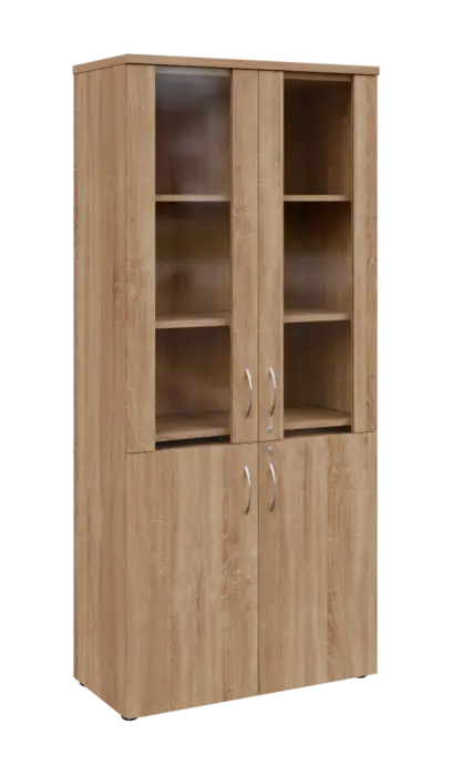 LE - 00 skříň lékařská prosklená, korpus dub bardolino, dvířka dub bardolino